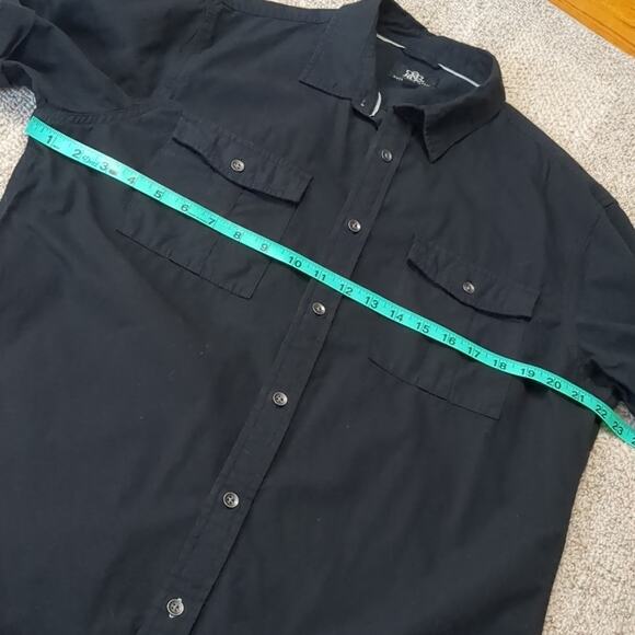 Rock and Republic Men's Black Short Sleeve Button Down Cotton Shirt Large - Picture 4 of 8